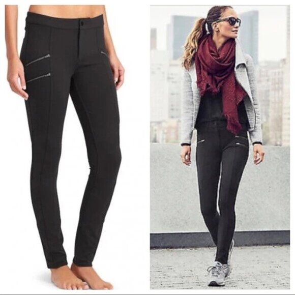 Athleta Moto-Style Soft Skinny Pants 8 Charcoal Gray - Picture 1 of 16